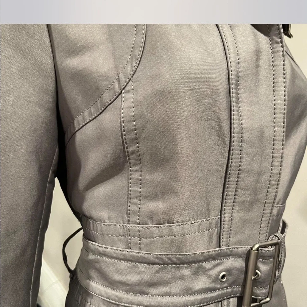 Y2K Kenneth Cole New York Gray Trench Coat - Picture 5 of 8